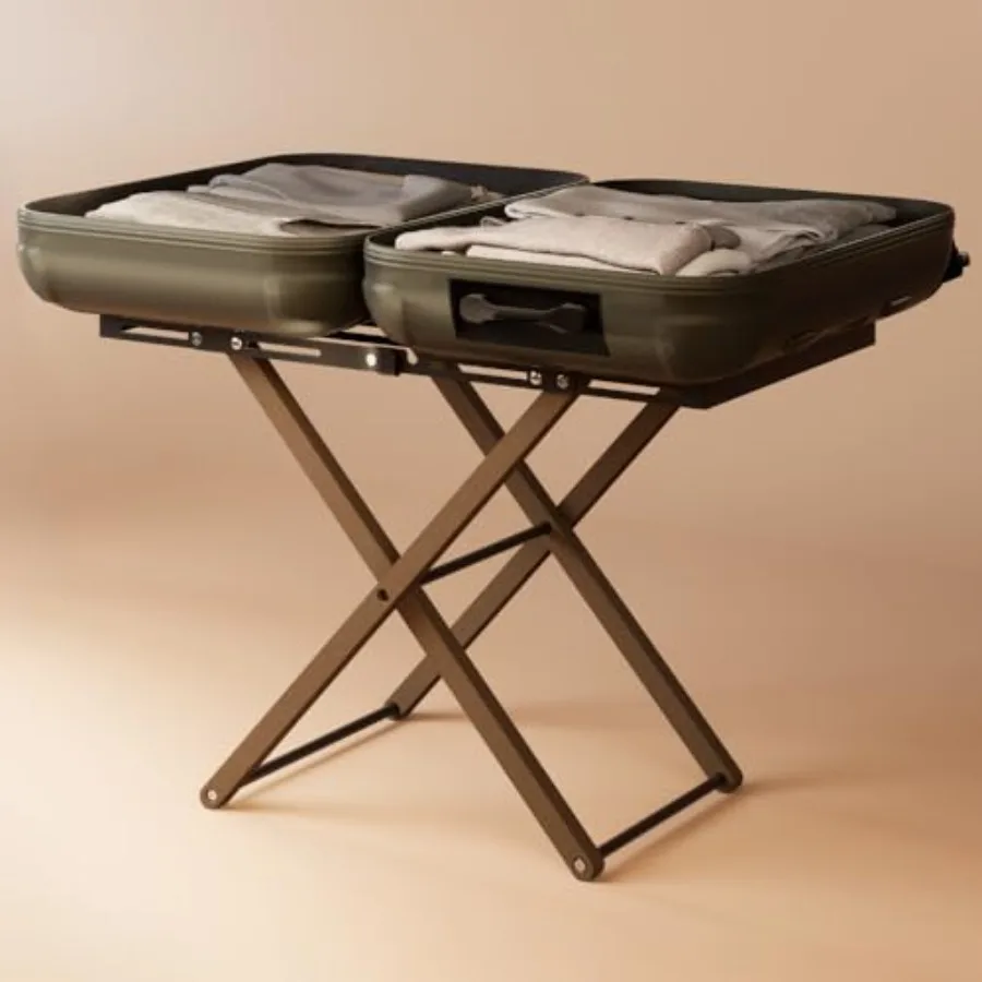 

Роскошная раскладная подставка для багажа для чемоданов любого размера, незаменимая для отелей, Airbnb и гостевых комнат; раскладывается до 35 дюймов.