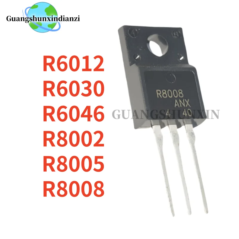 10Pcs NEW R6012ANX R6030MNX R6046FNZ R8002ANX R8005ANX R8008ANX TO-220F R6012 R6030 R6046 R8002 R8005 R8008