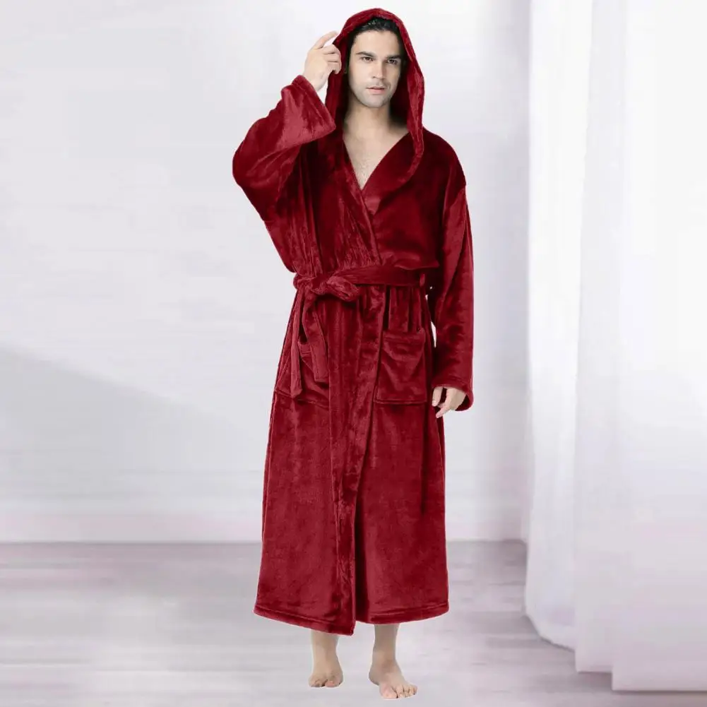 Soft Plush Spa Robe Soft Plush Hooded Bathrobe Cozy Stylish Nightgown for Autumn Winter