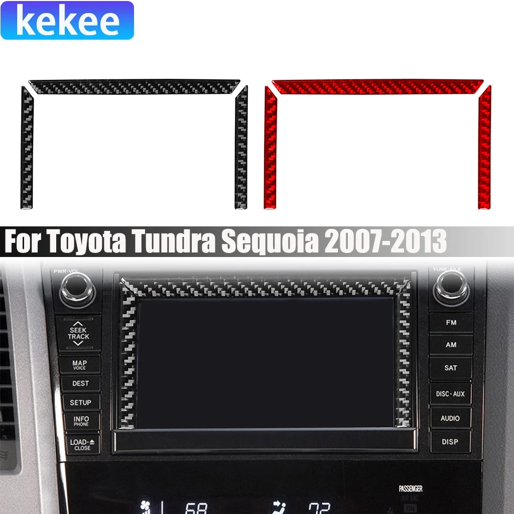 

Carbon Fiber Car Accessories Center Navigation Modified Interior Trim Cover Soft Sticker For Toyota Tundra Sequoia 2007-2013