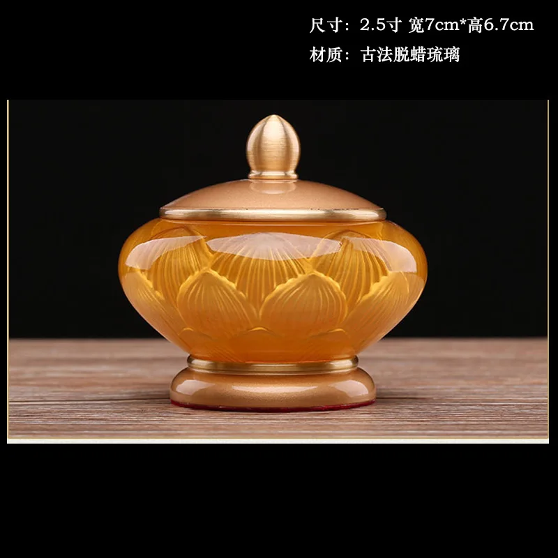 Traditional Wax-Removing Glazed for Bodhisattva, Buddha Offering Cup, Perfect Lotus Water Purification Holy W