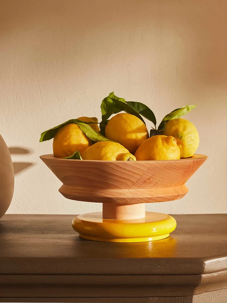 Wooden ES15 fruit plate creative living room fruit basket high-end wooden snack plate exquisite dessert