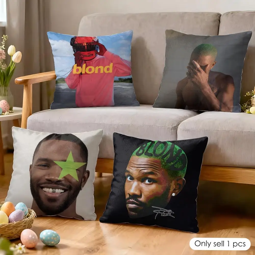 Singer F-Frank Ocean B-Blonde Cushion Cover Wrinkle-Resistant Short Plush Pillow Case Breathable Machine-Washable