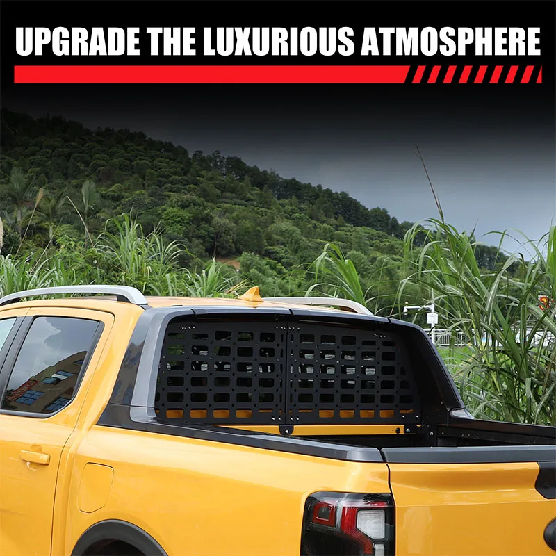 

For Ford Ranger Wildtrak T9 2023-2025 Aluminium Alloy Black Car Rear Windshield Hanging Panel Storage Organizer Car Accessories