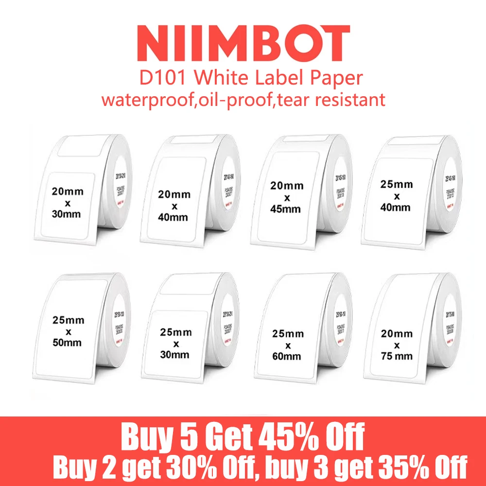 NiiMbot D101 Label Printer Self-adhesive Printing Paper Marking Machine Price Paper Supermarket Commodity Price Paper Marking