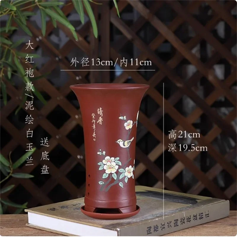yesNature Purple Sand Bonsai Pot, Small Vase,Cymbidium Orchid Plant Pot,Garden,Home Decoration