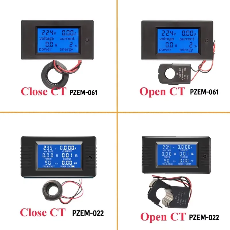 PZEM-061/022 AC Digital Voltage Meter indicator LCD Display Voltmeter Ammeter Wattmeter Power Energy Meter Multimeter VoltTester