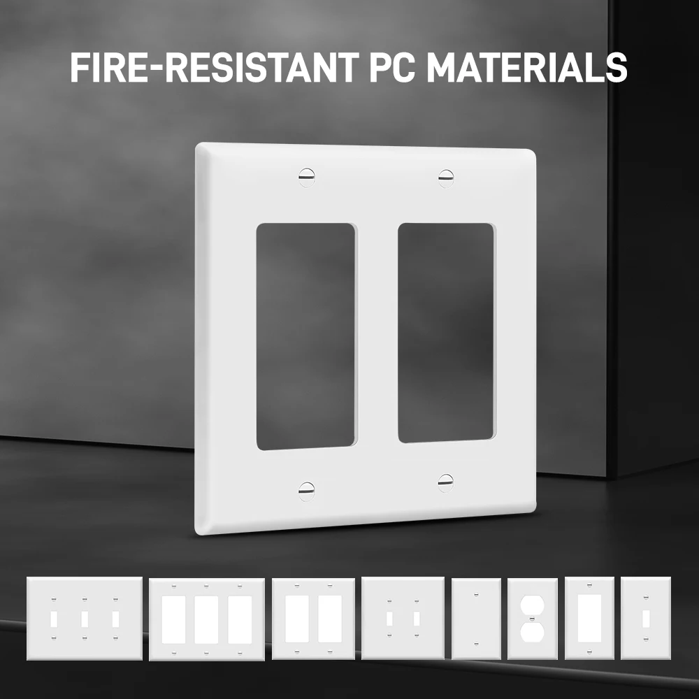 1 piece of wall panel light switch cover, various styles of PC wall panel light switch socket cover, sturdy and durable for home