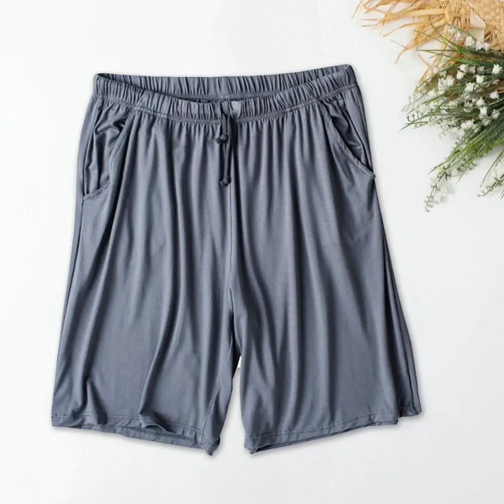 Modal Summer Men Shorts Stay Cool Comfortable Solid Color All-match Drawstring Shorts Men Clothing