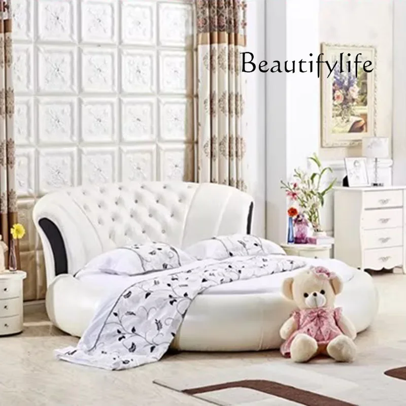 C Round Cloud Bed English Beauty Wooden Modern Trendy Sun Design Luxury Save Space Bed Creative Camas De Casal Room Decorations