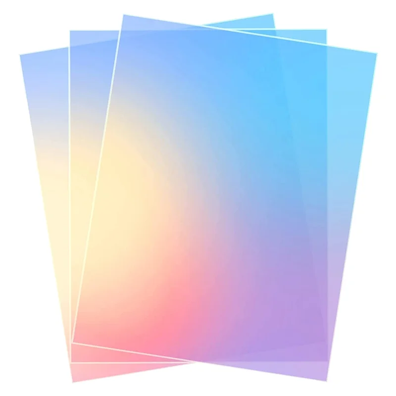 SHGO-Acrylic Colored Translucent Acrylic Iridescent Radiant Sheet Laser-Cutting Acrylic Board,8 X 12 Inch(9 Pack,2.6Mm Thick)