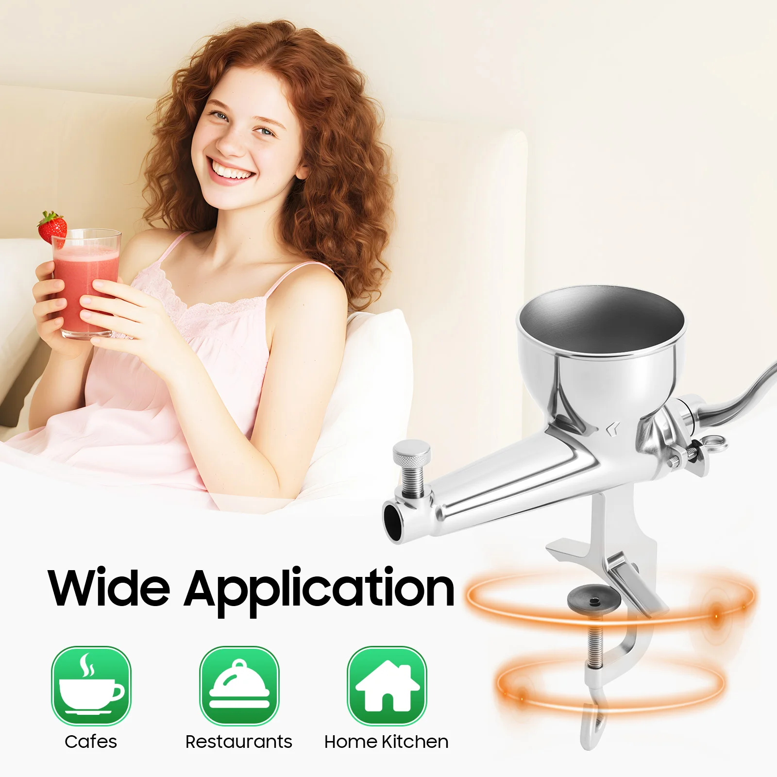 

Stainless Steel Manual Juice Squeezer with Screw Clamp Practical Tool Juicer for Juicing Wheatgrass Various Vegetables