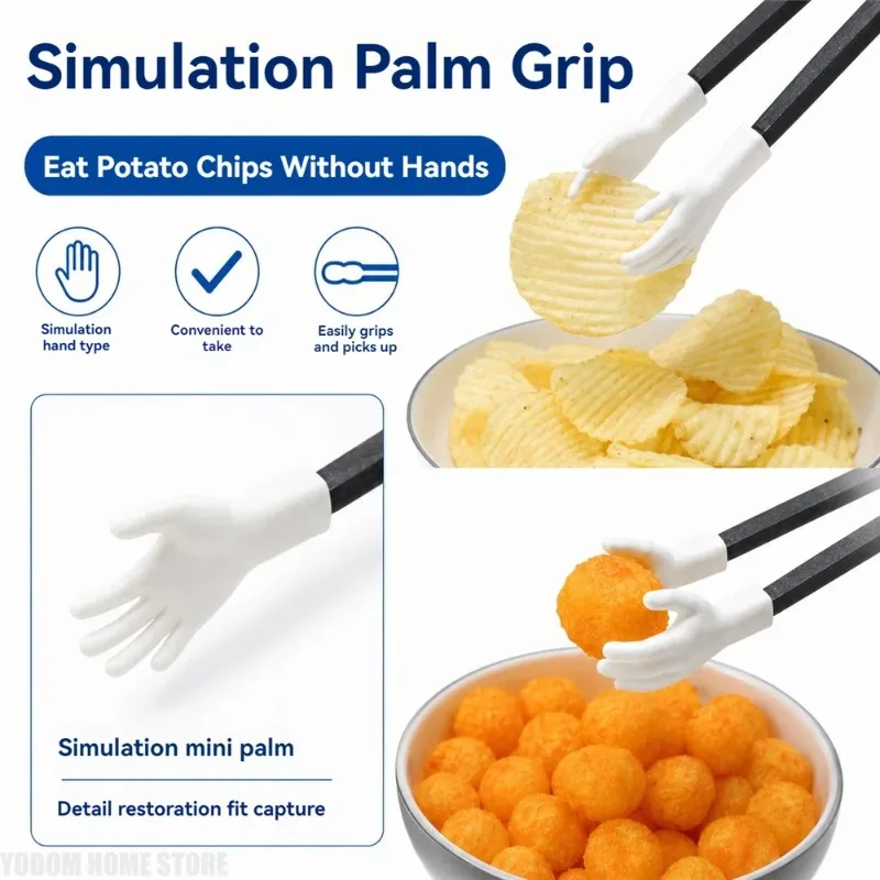 Mini Plastic Chopsticks Game Controller Shaped Finger Snack Holder for Gamers Eating While Playing