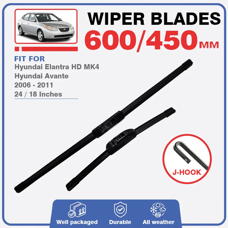 Front Windscreen Wiper Blades For Hyundai Elantra HD MK4 Avante 2006 2007 2008 2009 2010 2011 Car Windshield Window Accessories