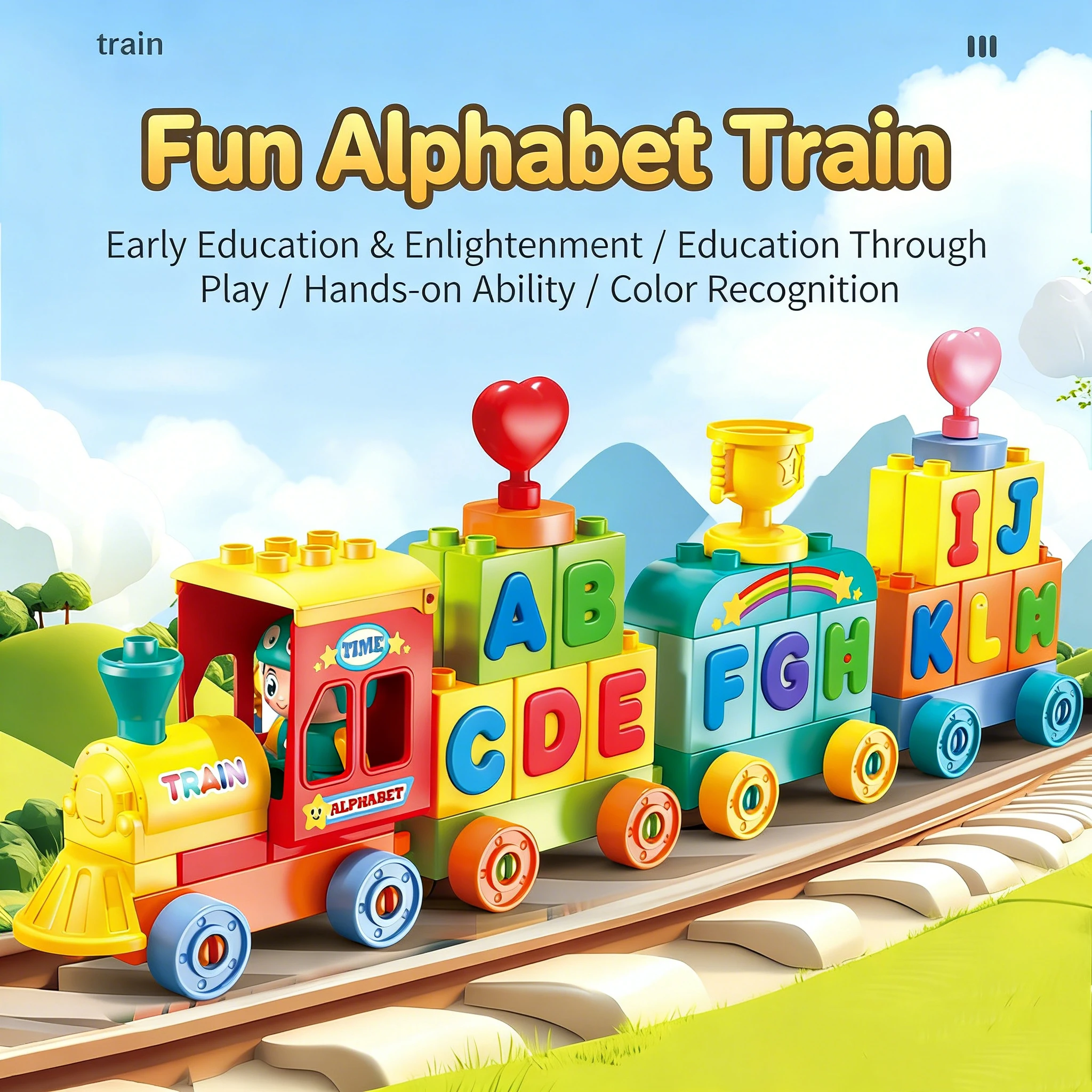 Abc Kids Early Education - مكعبات بناء كبيرة الحجم على شكل
