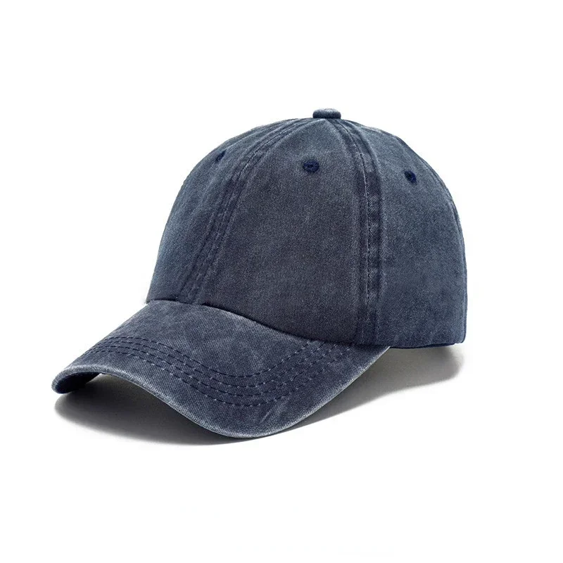 Solid Washed Denim Baseball Cap Vintage Unisex Cotton Sport Hat Outdoor Soft Top Breathable Versatile Sunshade Caps Women Men