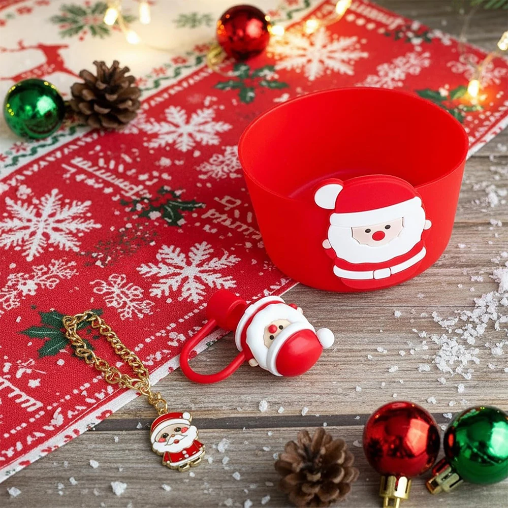 Christmas Accessories Set for Stanley 30oz 40oz Tumbler Cup - Straw Cover,Siliocne Boot, Xmas Charms, Straw Topper for Stanley - view 4