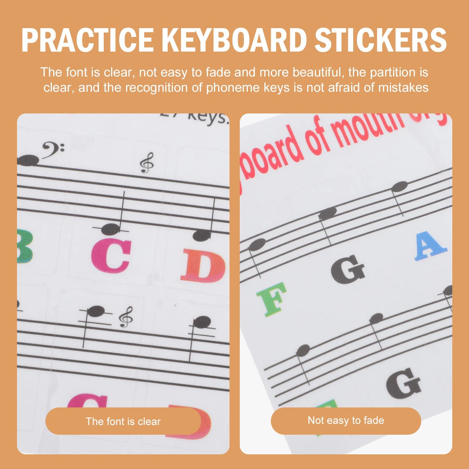 

3pcs Melodica Keyboard Stickers Harmonica Scale Sticker Decal For Beginners Durable Removable Smooth Surface