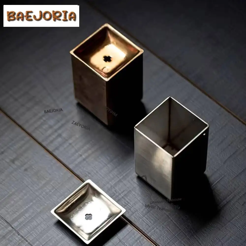 Handmade 304 Stainless Steel Square Jianshui Pot Holder Washing Cup Bowl Writing-brush Washer Chaxi Supplies Ornaments