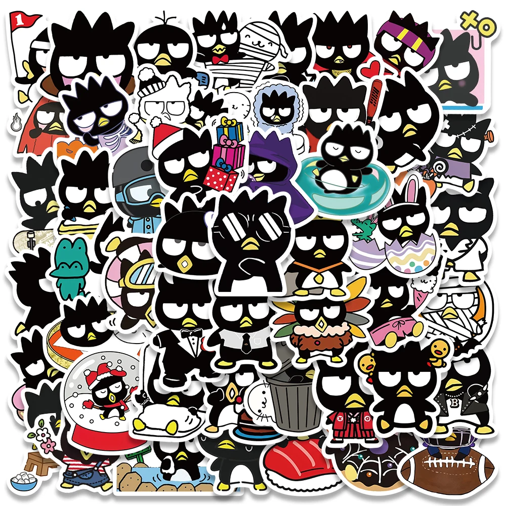 50/100PCS Sanrio Bad Badtz Maru Cool Penguin Anime Stickers Toy Decal Diary Refrigerator Laptop Car Suitcase Bike Sticker Gift