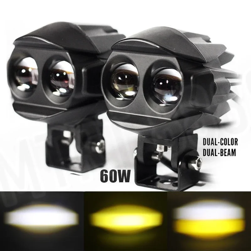 Moto External Water Bird Spotlight Led Yellow and White Light Paving Electric Vehicle Front Light Super Bright Auxiliary Mini