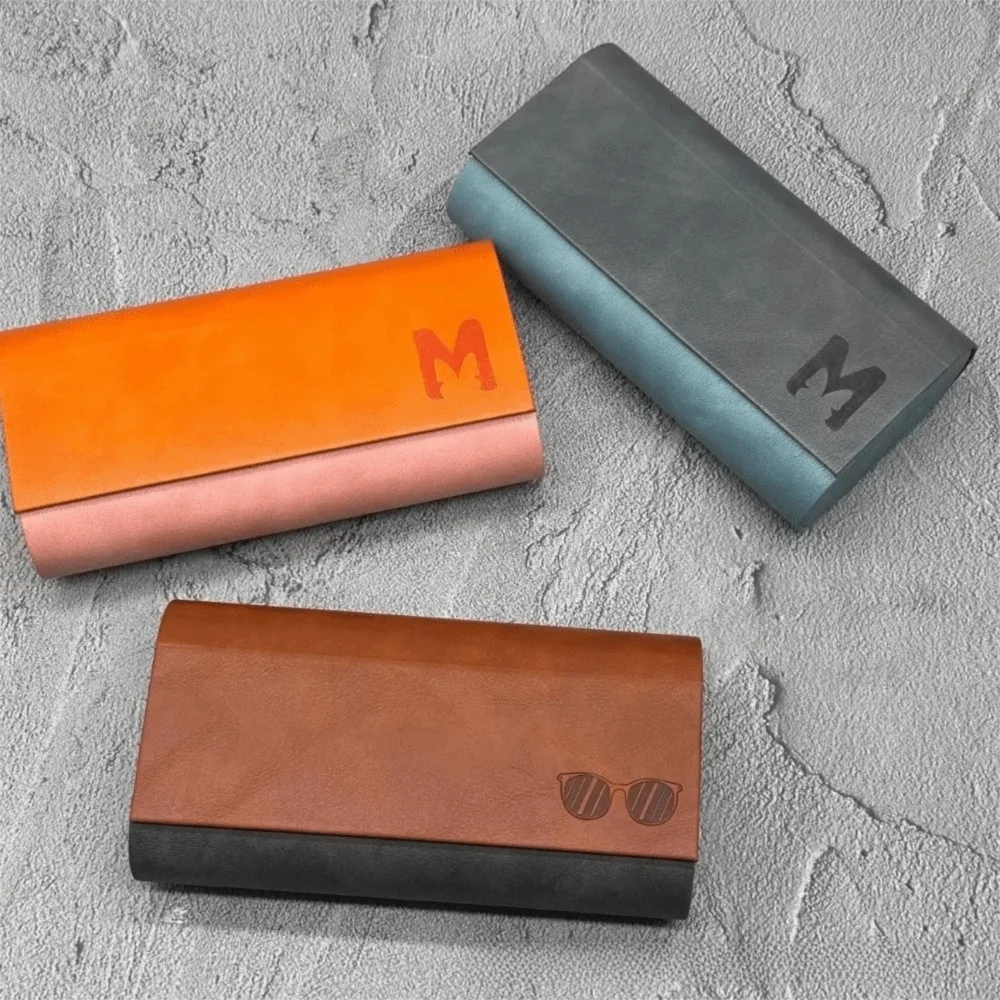 

Simple PU Leather Sunglasses Storage Box Random Color Rectangle Eyewear Case Sun Glasses Pouch Men and Women