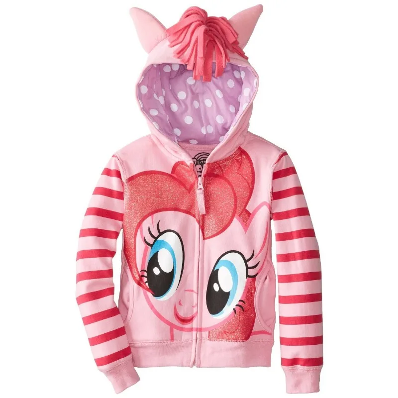 Autumn Winter Kids Girls Boys Cartoon Hoodies Coat My Little Pony Printed Kawaii Hooded Zip-up Sweatshirts Child XMAS Clothes