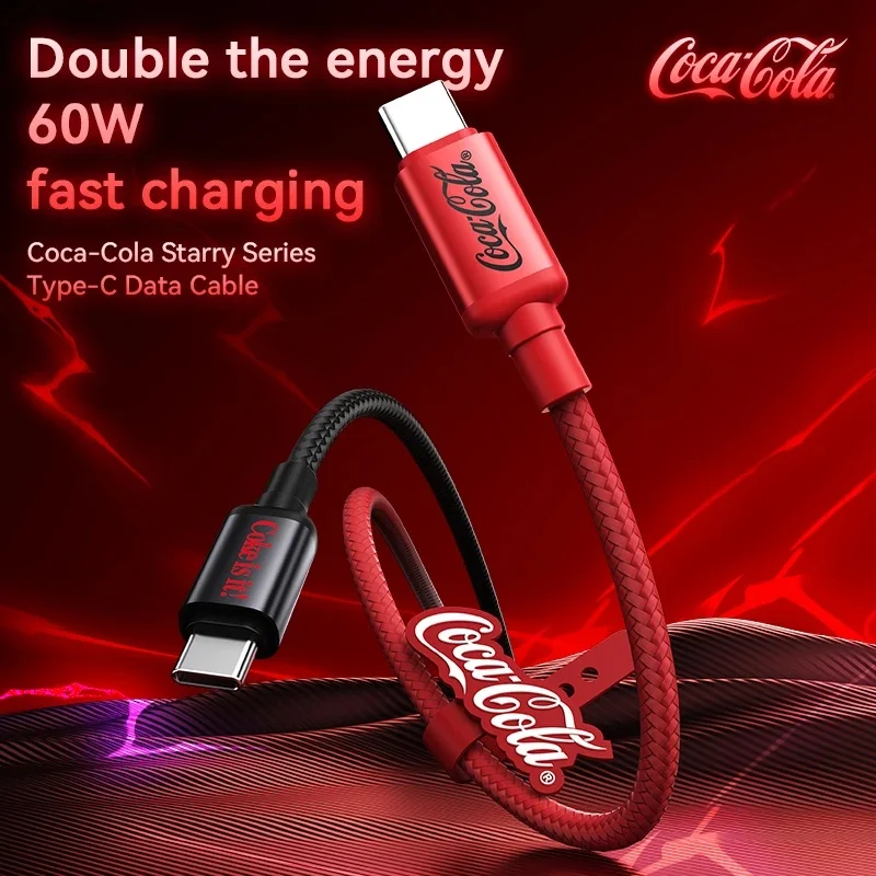 Coca-Cola Authentic C16 Type-C to Lightning Cable PD Fast Charging Data Sync Cord for iPhone 15-17