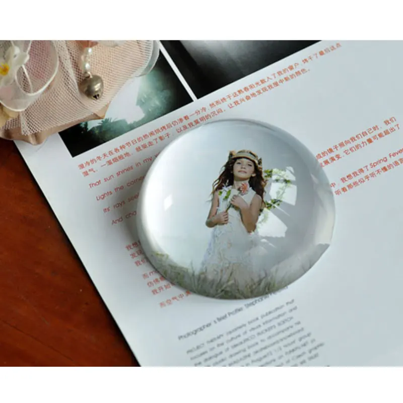 30-100mm Artificial Crystal Semi Spherical Plano Convex Lens Hemisphere Magnifying Glass DIY Craft Gift Paperweight Magnifier1PC