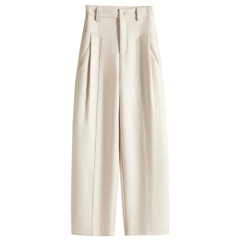 سراويل دافئة بقصة ضيقة للنساء، سراويل تنحيف، سميكة، كاجوال مستقيمة الساق للشتاء #5