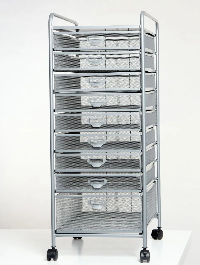 A4-9(10)  L Moveable Iron Cart Storage Rack File Rack Bookshelf Kitchen Cart