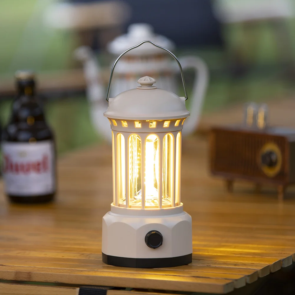 Luz LED recargable para acampar al aire libre, luz de humor para tienda, luz nocturna creativa, linterna de caballo Retro para fiesta, Camping y balcón