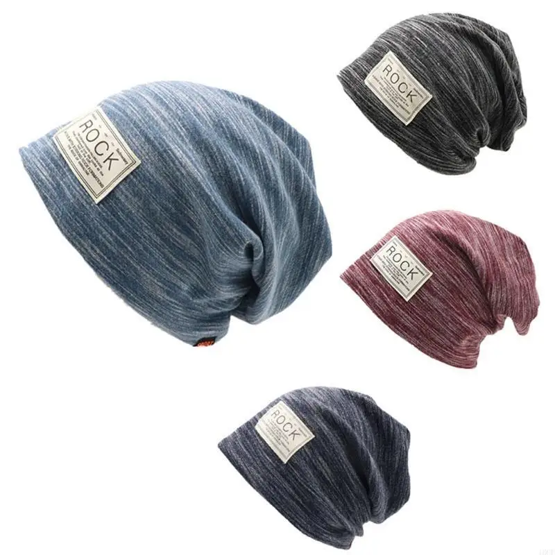 Double-layer Fleece Cotton Hat Beanie Mens Lined Knit Warm Thick Hat