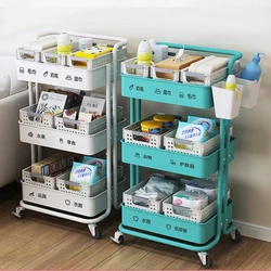 Kitchen, household foldable trolley, floor-to-ceiling, bedroom, baby products, snacks, storage shelf