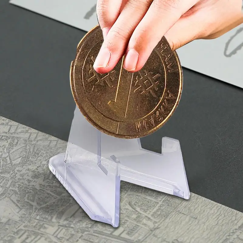 Coin Display Holder Acrylic Easel Holder For Coin Display Portable Coin Stand Mini Acrylic Easel Stands For Bookstores Home