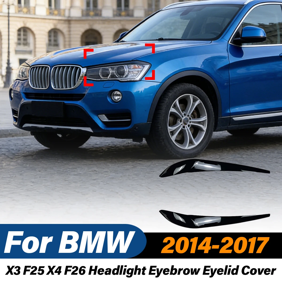 

Для BMW X3 F25 X4 F26 2014 2015 2016 2017 автомобильные фары наклейка для бровей ABS крышка потока лампа комплект модификации кузова