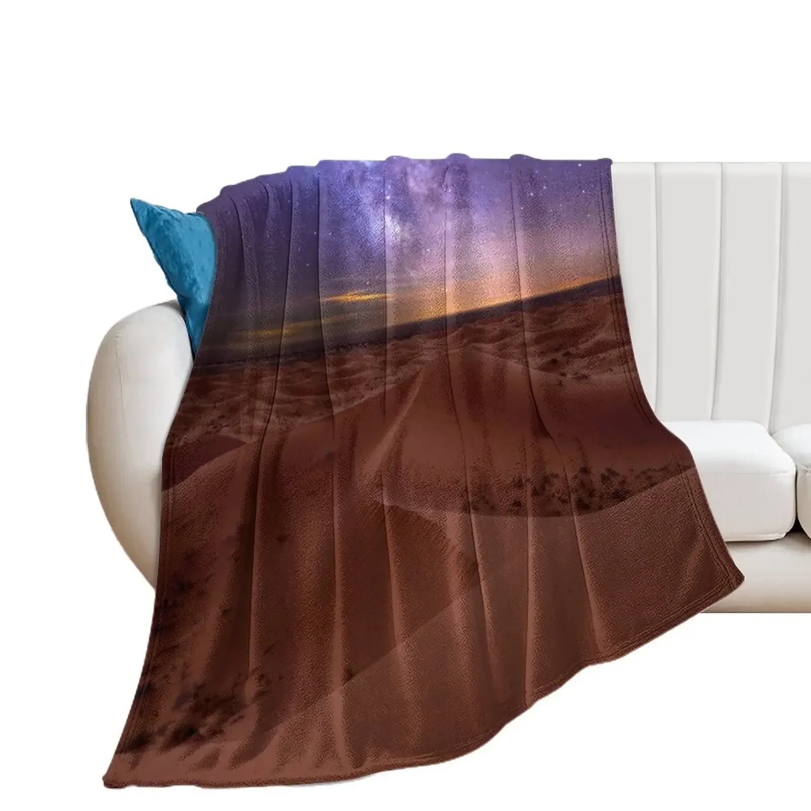 Sahara desert near Merzouga, Morocco at night Throw Blanket Sofa Extra Large Throw funny gift Flannel Blankets