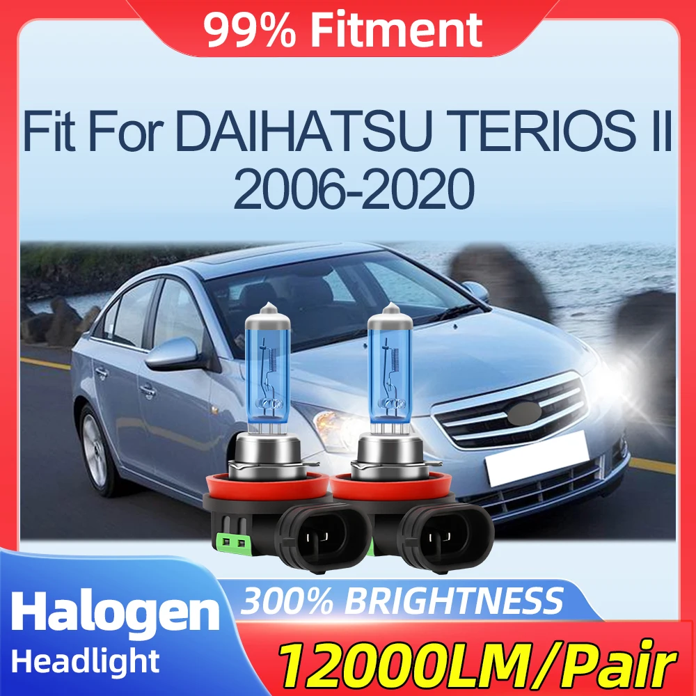 Подходит для DAIHATSU TERIOS II 2006-2017 2018 2019 2020 12000LM противотуманные фары 100 Вт галогенные фары 6500K 12 В автомобильные фары