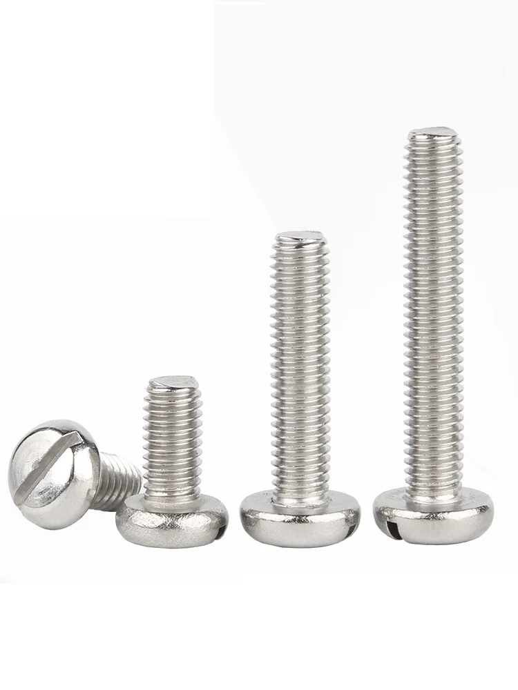 M1.6 M2 M2.5 M3 M4 M5 M6 M8 M10 304 sekrup kepala silinder Slot baja tahan karat GB67 baut berlubang sekrup mekanis kepala bulat