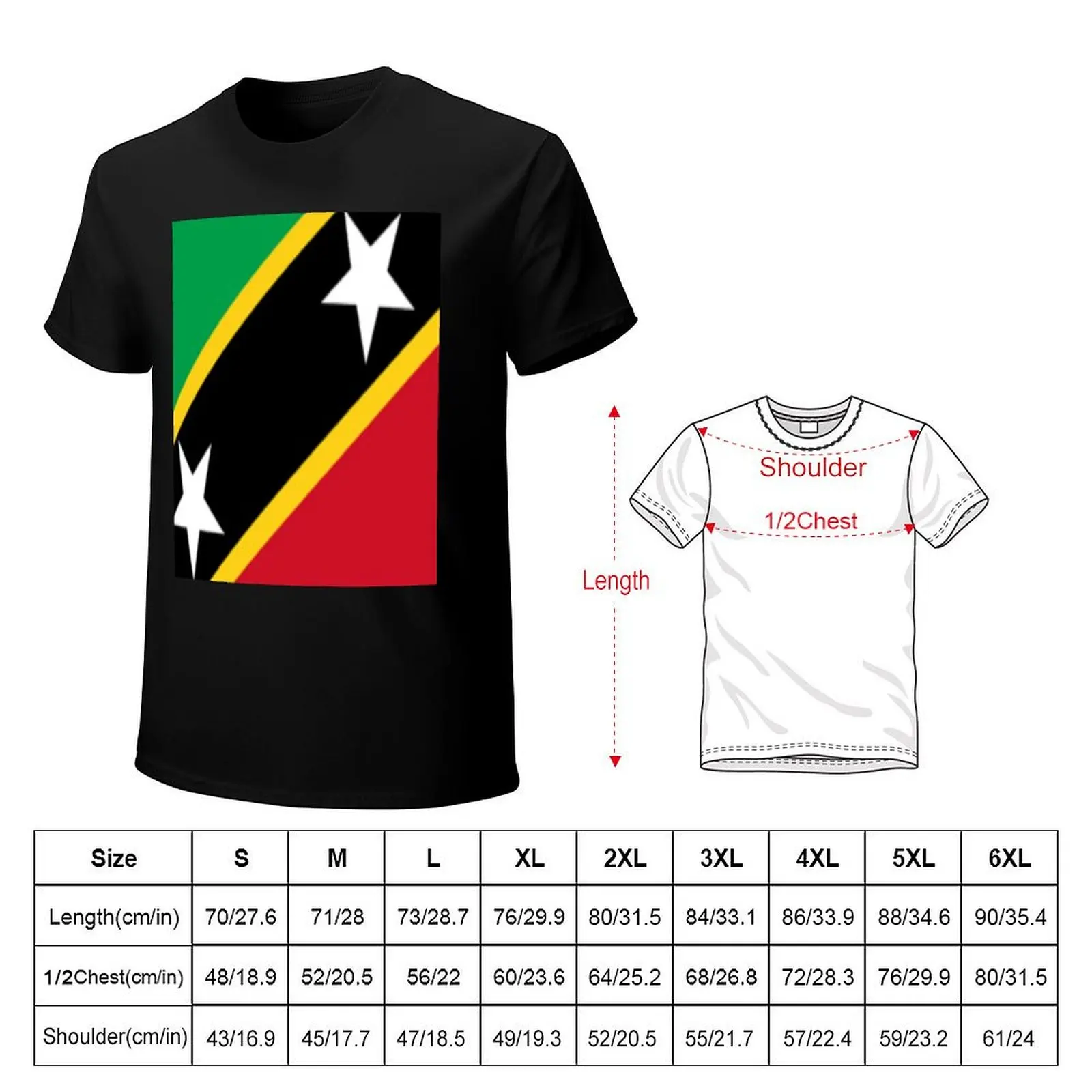 St. Kitts & Nevis T-Shirt Large Size Basic Casual T-Shirt