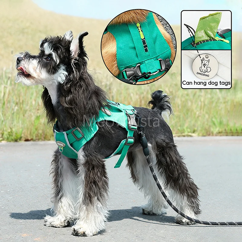 Arnés Transpirable y Agradable para la Piel del Perro con Bolsillo para Bolsas de Excrementos, Elegante, Ajustable, Ligero, Chaleco de Verano para Perro, Harnais Pour Chien
