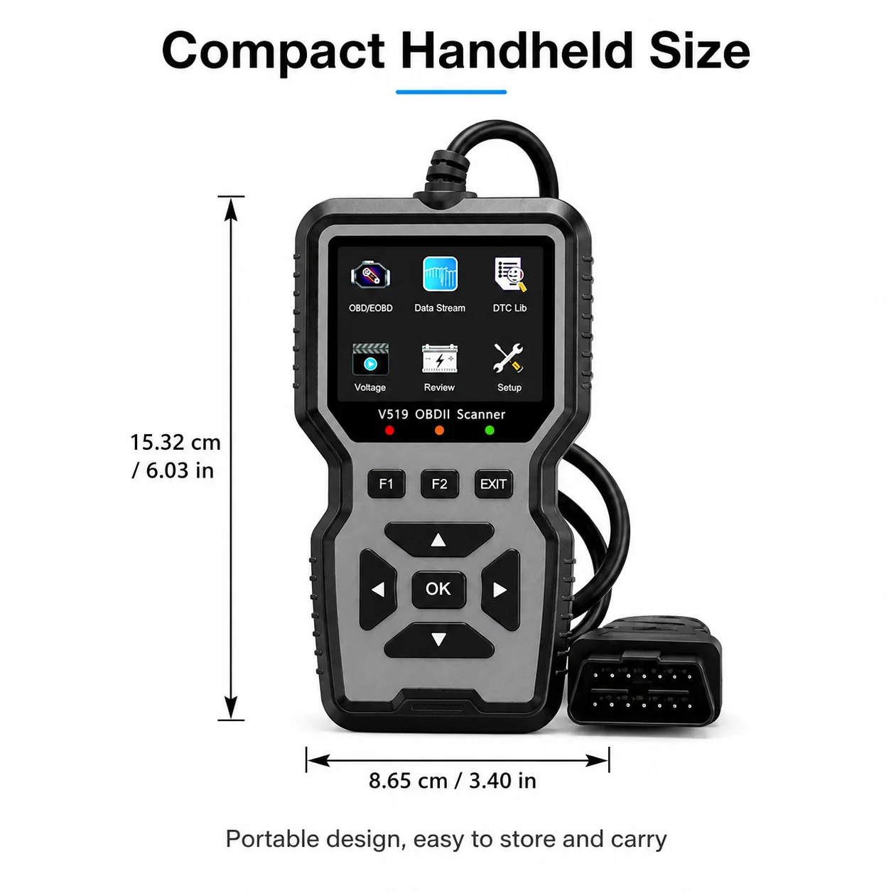 Professional Obd2 Diagnostic Tool for Heavy-Duty Vehicle Repair - Code Reader/Resetter, Supports Real-Time Data Stream, No Battery Required, Compatible with Vehicles from 1996 Onwards (Obdii/Eobd, Mode 6/8), Suitable for Mechanics, DIY Car Repair, Trucks, Motorcycles, Suvs - Compact Design, User-Friendly Control, Durable Equipment, Obd Ii Reader, Automotive