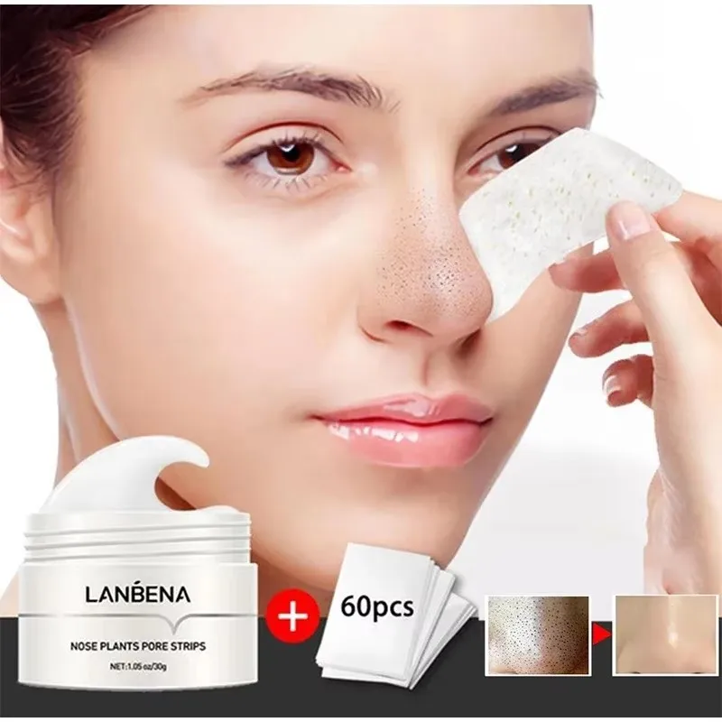

LANBENA Blackhead Remover Mask Nose Pore Strip Tearing Peeling Acne Treatment Nasal Patch Black Dots Deep Deaning Skin Care