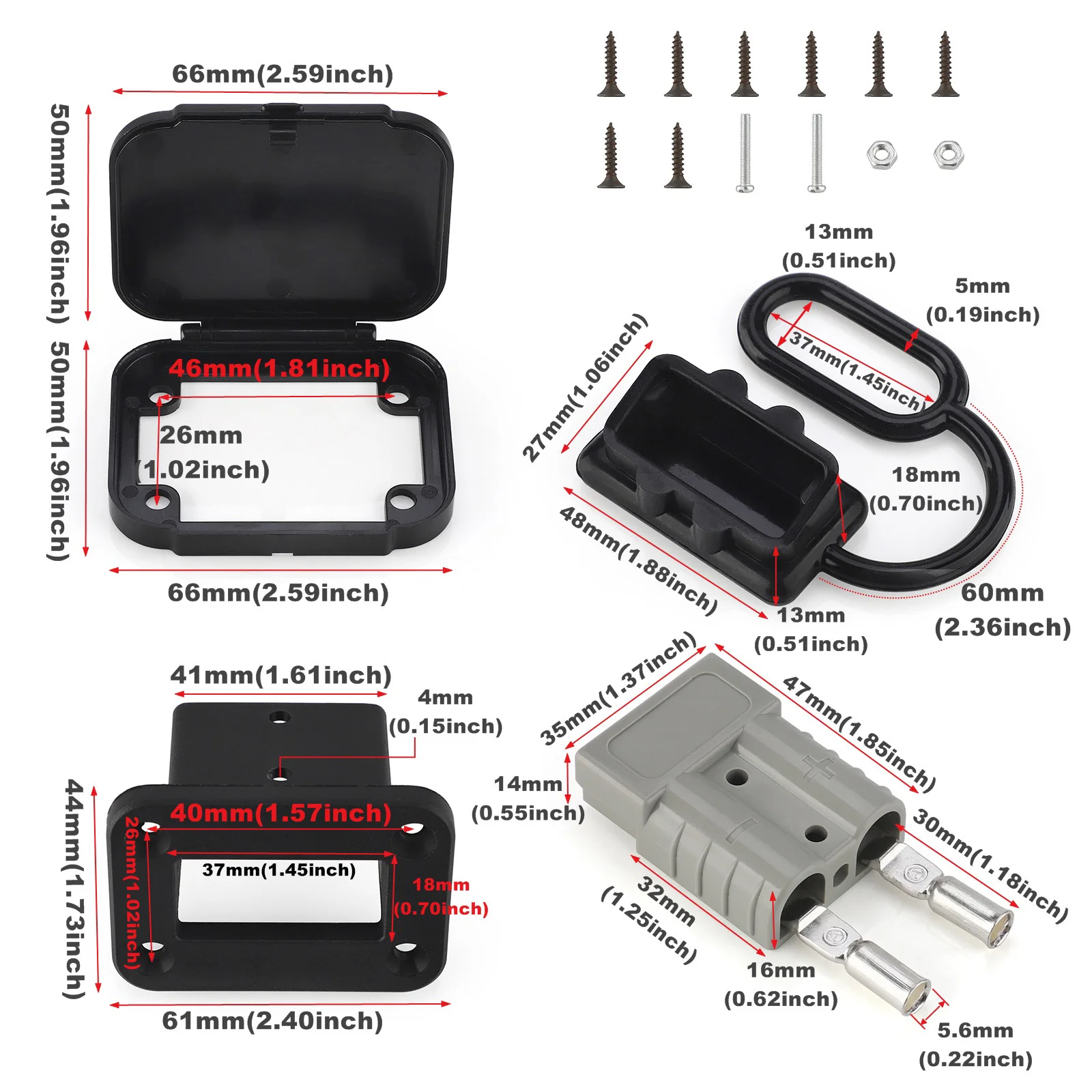 50A Battery Quick Connect Wire Harness Plug Kit Battery Cable Quick Connect Disconnect Plug for Winch Auto Car Trailer Driver