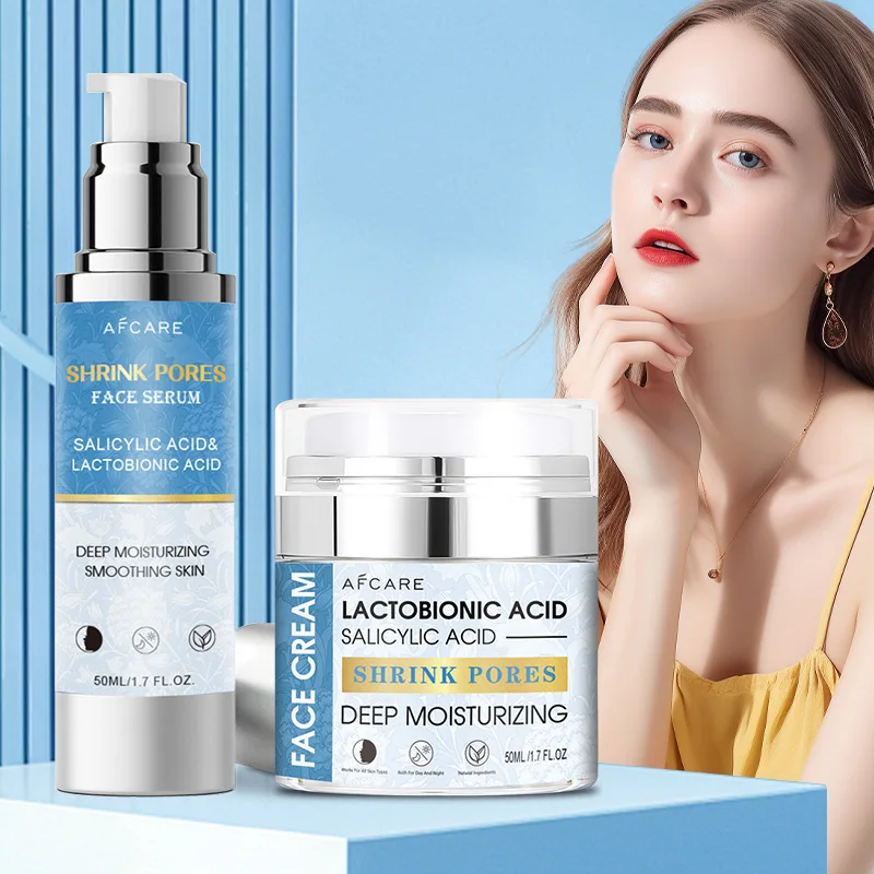 Lactobionic Acid Serum Cream Pore Minimizer Combination Double The Effect Pore control Minimizing Shrinking Tightening Pores