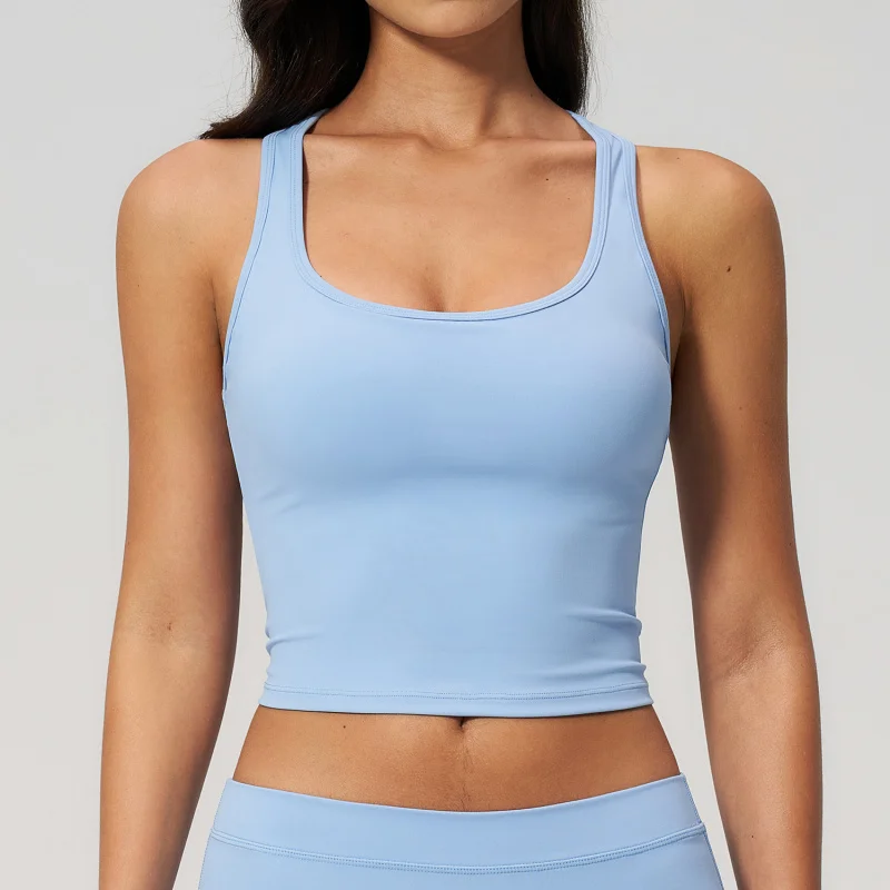 

Summer Shockproof Sports Vest For Women Slimming Fitness Top Training Sleeveless Breathable Pilates Workout Tank Tops Women