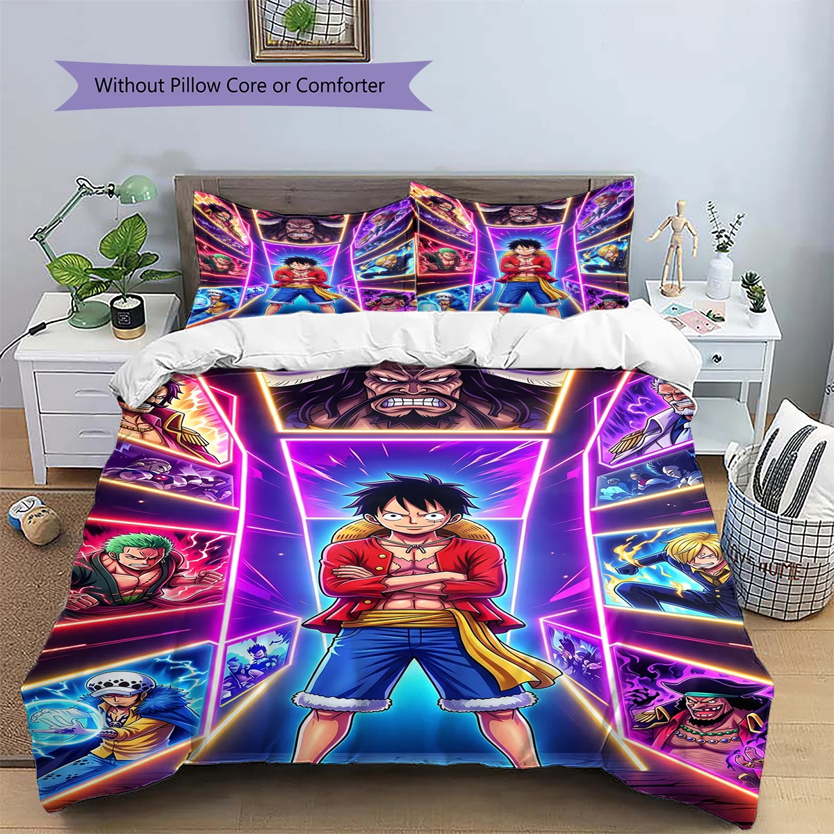 One Piece Anime Flair Designed Pillowcase & Duvet Cover Set | Bedroom Decor | Ideal Gift for Anime Enthusiasts YUN6511