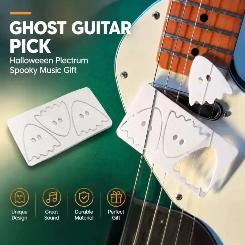 Halloween Guitar Picks Ghost Plectrum Set Spooky Pumpkin Guitar Pick Gift Guitarist Party Favor