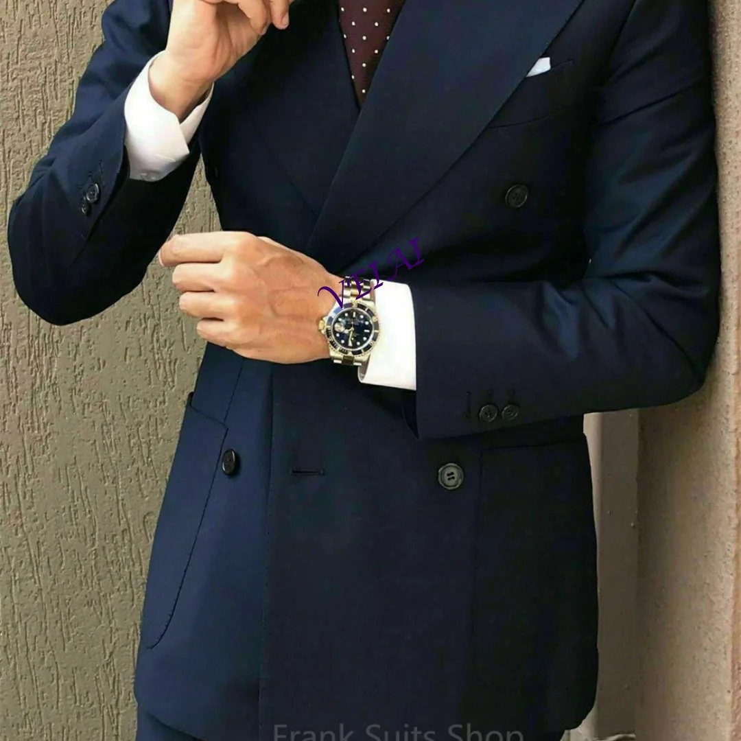 

Customized2 Piece Men's Wedding Suit Fashion Male Slim Business Office Suit Men Blazer Pants Male Tuxedos For Groom Wedding Cost