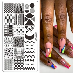 1Pcs Geometric Pattern Nail Stamping Plate 6X12cm Stainless Steel Plates Stamper DIY Image Drawing Nail Design Stencil Tool*-YX5